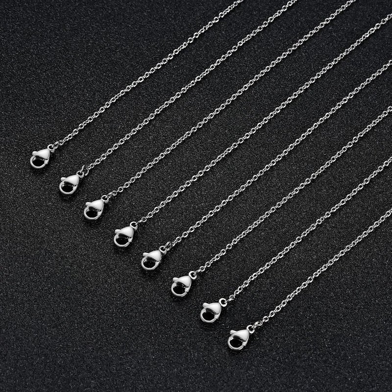 LUCKYPADS Stainless Steel Chain Bulk: Silver Chain Necklace Pack 1.5 mm Thin Chains 35 Pack Silver Cable Chains for Necklace Making (17 Inches) - Image 5